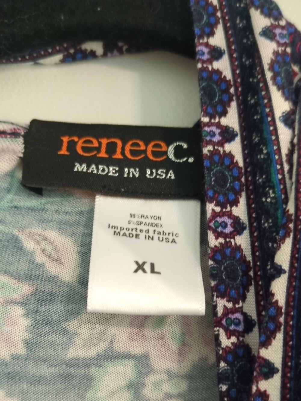 Renee C. Navy Floral Wrap Midi Dress with Pink Accentssz XL Feminine - Picture 8 of 10
